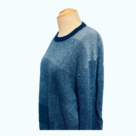 Grafton navy blue crew neck patterned sweater large L baggy gorecore Grampacore - Picture 2 of 5